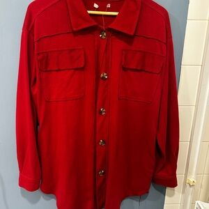 Maurices Red Button-Up Jacket